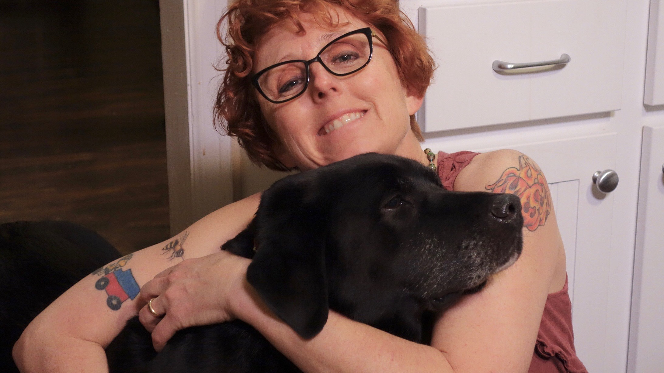 Sylvia Bowersox and Timothy, on set of the film “To Be of Service”. Photo credit: Josh
Aronson.